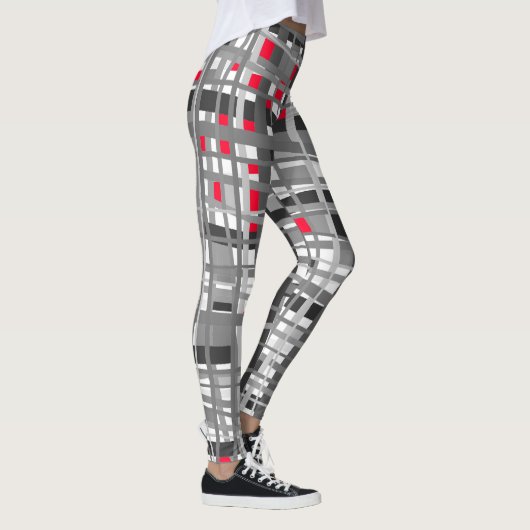 zwart, wit en rood leggings (Rechts)