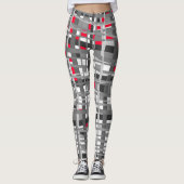 zwart, wit en rood leggings (Voorkant)
