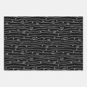 Zwart, wit en rood liefdeshartpatroon Valentijnse  Inpakpapier Vel (Voorkant)