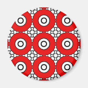 Zwart, wit en rood magneet