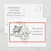 Zwart, Wit en Rood Nieuwe Adres Aankondiging (Voorkant / Achterkant)