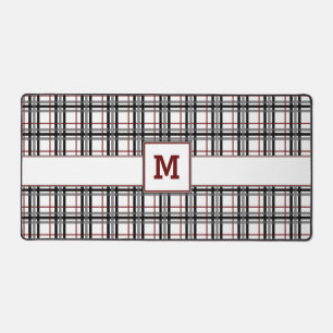 Zwart Wit en Rood Plaid Bureaumat