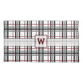 Zwart Wit en Rood Plaid Kussen Hoesje Kussensloop (Achterkant)