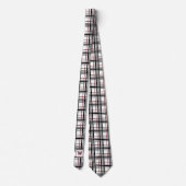 Zwart Wit en Rood Plaid Mannen Stropdas (Achterkant)