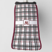 Zwart wit en rood Plaid Putter Hoesje Golfheadcover (Draai 90)