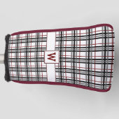 Zwart wit en rood Plaid Putter Hoesje Golfheadcover (Voorkant)