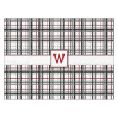 Zwart Wit en Rood Plaid Tafelkleed (Voorkant (Horizontaal))