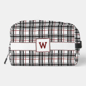 Zwart Wit en Rood Plaid Toilettasje (Achterkant)