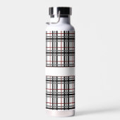 Zwart Wit en Rood Plaid Waterfles (Rechts)
