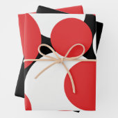 Zwart, wit en rood poka dots, papier Sh Inpakpapier Vel (In situ)