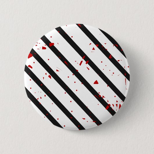 Zwart, wit en rood ronde button 5,7 cm (Voorkant)