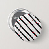 Zwart, wit en rood ronde button 5,7 cm (Voorkant /achterkant)