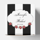 Zwart Wit en Rood Rose Bruiloft Favor Box Bedankdoosjes (Bovenkant)