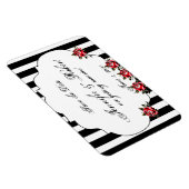 Zwart Wit en Rood Rose Bruiloft Save the Date Magneet (Rechterzijde)