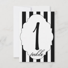 Zwart Wit en Rood Rose Bruiloft Tafel Nummer Kaart