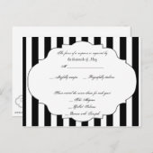 Zwart Wit en Rood Rose RSVP Briefkaart (Voorkant / Achterkant)