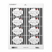 Zwart Wit en Rood Rose Water Flesje Label (Full Sheet)