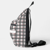 Zwart wit en rood ruitpatroon sling bag (Rechts)