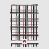 Zwart wit en rood speldenhanddoek golfhanddoek (Voorkant)