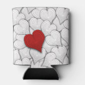 Zwart wit en rood uithangpatroon blikjeskoeler (Achterkant)