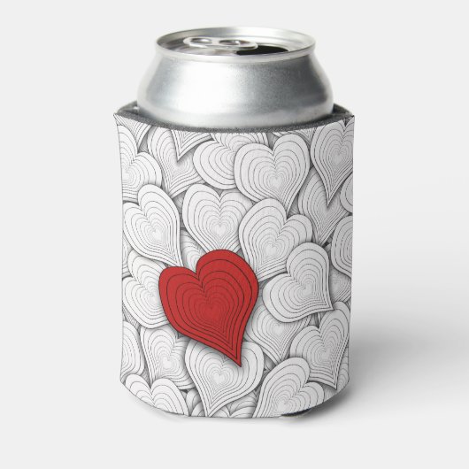 Zwart wit en rood uithangpatroon blikjeskoeler (Blikje Achterkant)