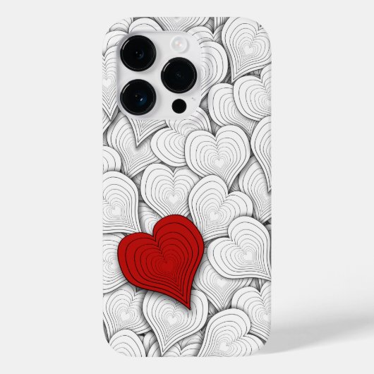 Zwart wit en rood uithangpatroon Case-Mate iPhone case (Achterkant)