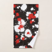 Zwart, wit en rood verf Splatter Bad Handdoek (Handdoek)