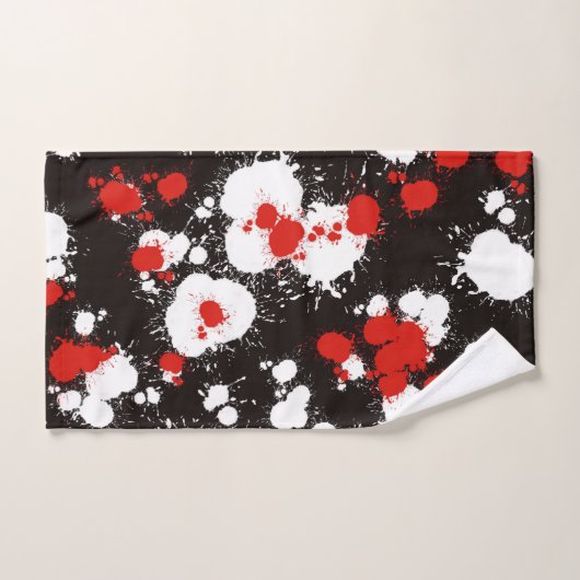 Zwart, wit en rood verf Splatter Bad Handdoek (Handdoek)