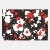 Zwart, wit en rood verf Splatter Inpakpapier Vel (Voorkant 2)