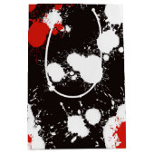 Zwart, wit en rood verf Splatter Medium Cadeauzakje (Voorkant)