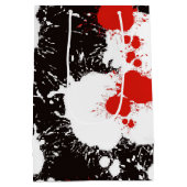Zwart, wit en rood verf Splatter Medium Cadeauzakje (Achterkant)