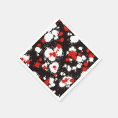 Zwart, wit en rood verf Splatter Servet (Hoek)