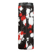 Zwart, wit en rood verf Splatter Thermosbeker (Achterkant)