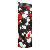 Zwart, wit en rood verf Splatter Thermosbeker (Geroteerd rechts)