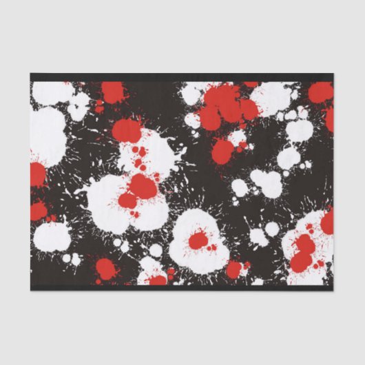 Zwart, wit en rood verf Splatter Tissuepapier (Voorkant)