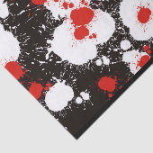 Zwart, wit en rood verf Splatter Tissuepapier (Detail)