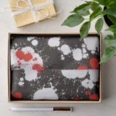 Zwart, wit en rood verf Splatter Tissuepapier (Geschenk)