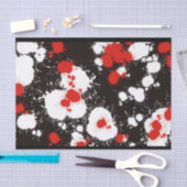 Zwart, wit en rood verf Splatter Tissuepapier (Craft)