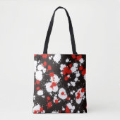 Zwart, wit en rood verf Splatter Tote Bag (Voorkant)