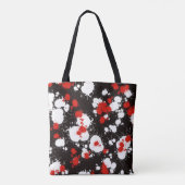 Zwart, wit en rood verf Splatter Tote Bag (Achterkant)