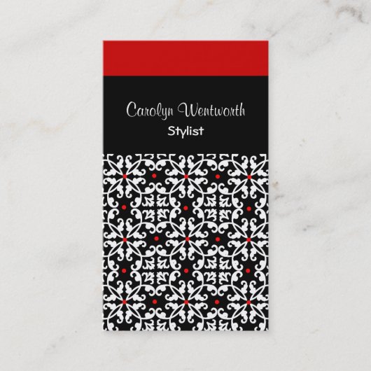 zwart, wit en rood Visitekaartje (Voorkant)