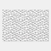 Zwart Wit en Roos Eenvoudige Bogen Patroon Inpakpapier Vel (Voorkant 2)