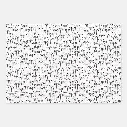 Zwart Wit en Roos Eenvoudige Bogen Patroon Inpakpapier Vel (Voorkant 2)