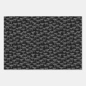 Zwart Wit en Roos Eenvoudige Bogen Patroon Inpakpapier Vel (Voorkant)