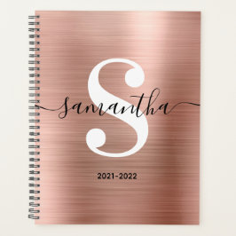 Zwart wit en Roos goudvormig monogram Planner