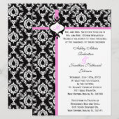 Zwart wit en roze bruiloft. kaart (Voorkant / Achterkant)