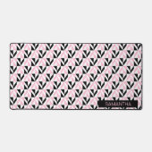 Zwart, wit en roze geometrisch patroon bureaumat (Voorkant)