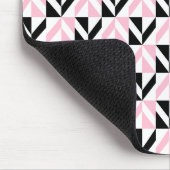 Zwart, wit en roze geometrisch patroon muismat (Hoek)