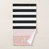 Zwart, wit en roze, gepersonaliseerd bad handdoek (Handdoek)