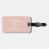 Zwart, wit en roze, gepersonaliseerd bagagelabel (Achterkant horizontaal)